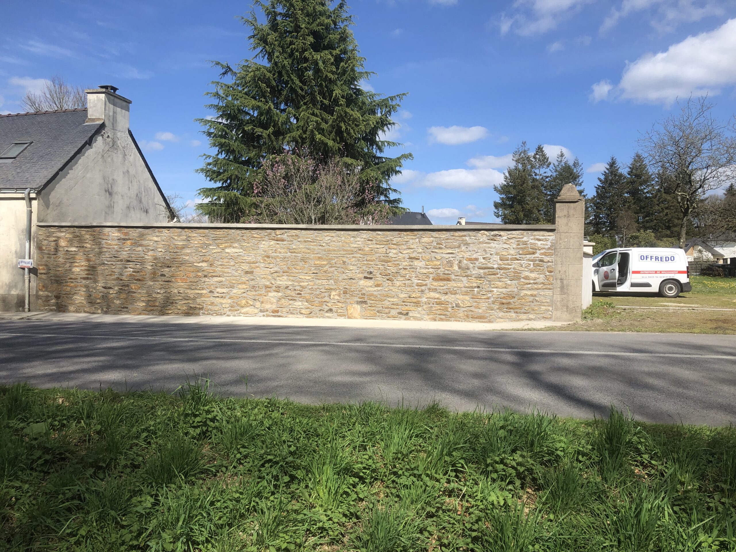 réalisation de joint à la chaux gris